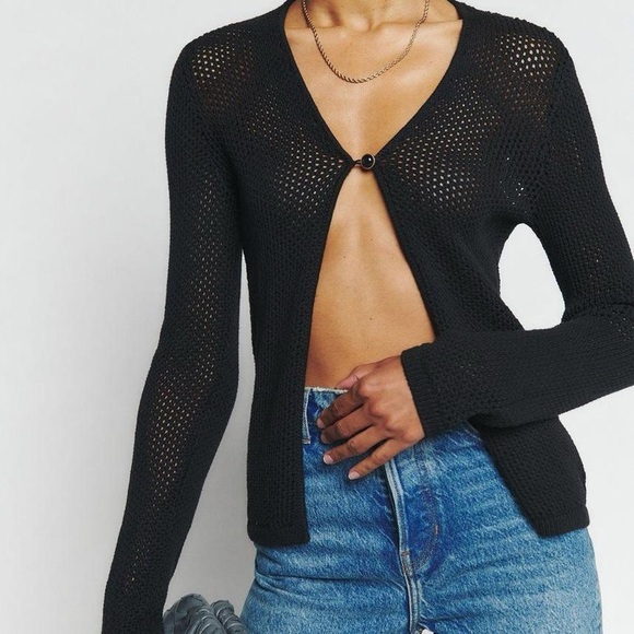 NWT Reformation Wednesday Open Knit Cardigan size XS - Picture 2 of 4